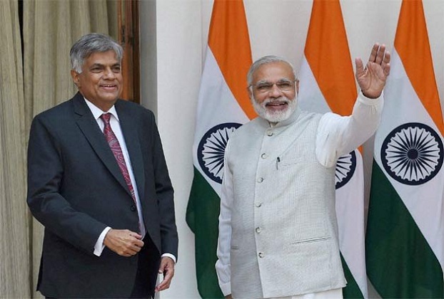 ranil wickremesinghe with modi