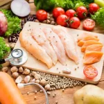 fresh-salmon-fish-chicken-vegetables-cooking-salad-healthy-diet-food-137547849